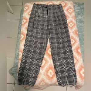 Black/Gray Plaid Pants